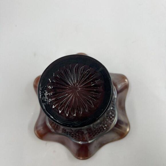 NORTHWOOD AMETHYST CARNIVAL GLASS HAT CASE FLUTED RIM 5 1/4" x 3 3/8" - Picture 4 of 6